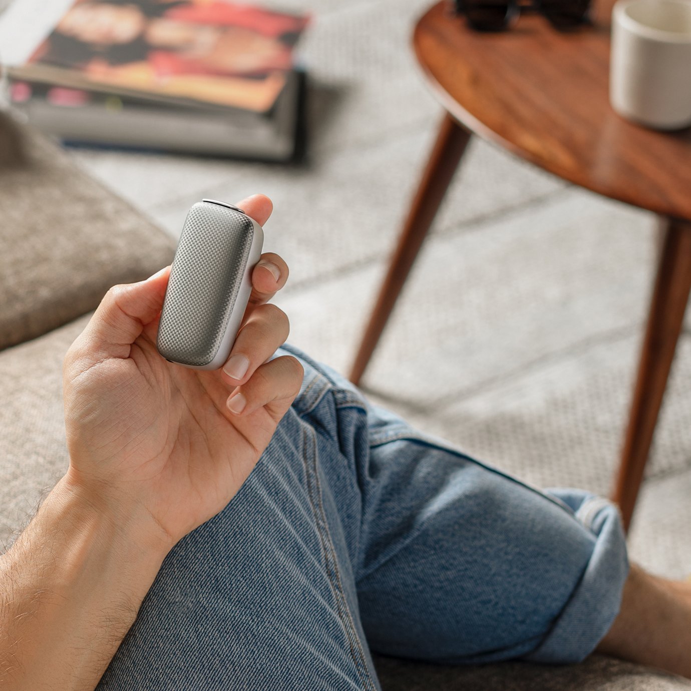 Ploom X Advanced squared front panel silver on device